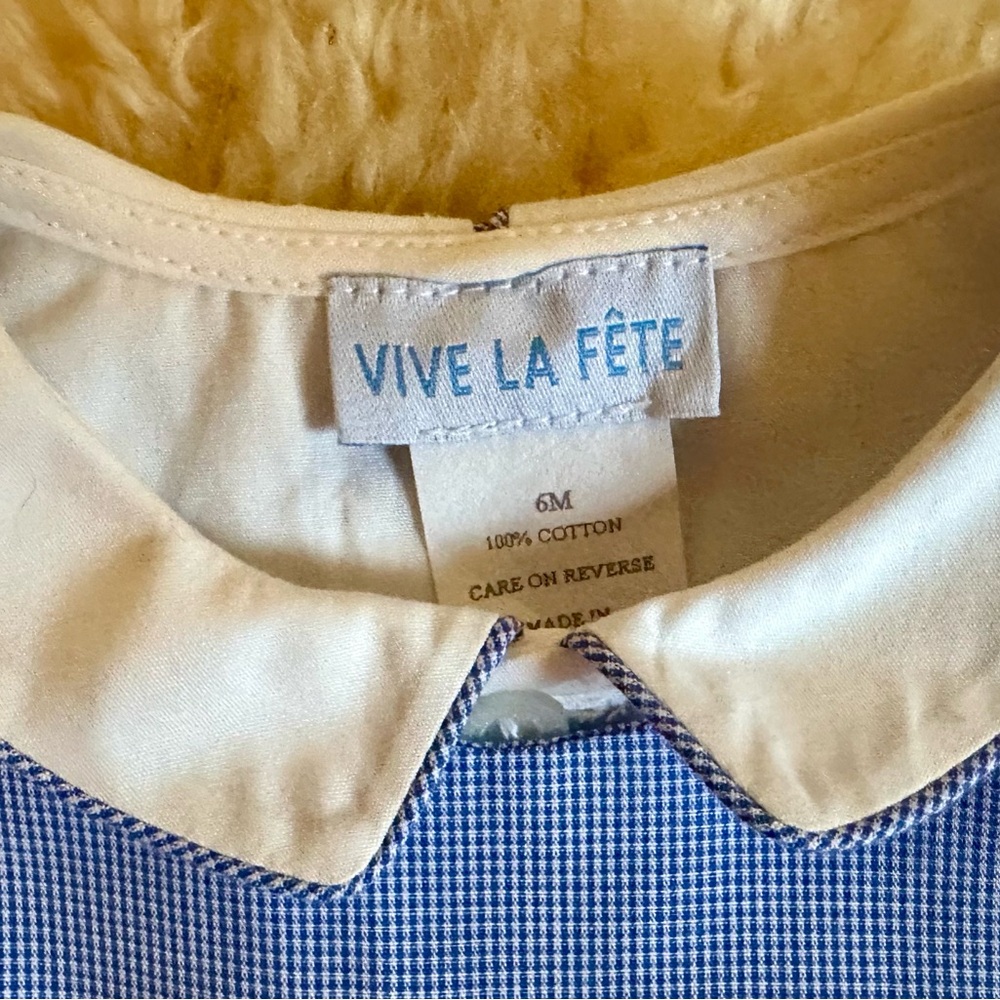 NWT Vive La Fête Smocked Snowman Longall with Peter Pan Collar Shirt 6M - Picture 4 of 7